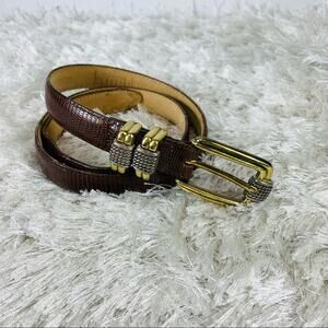 Brighton Brown Snakeskin Belt Sz Medium 30 Silver